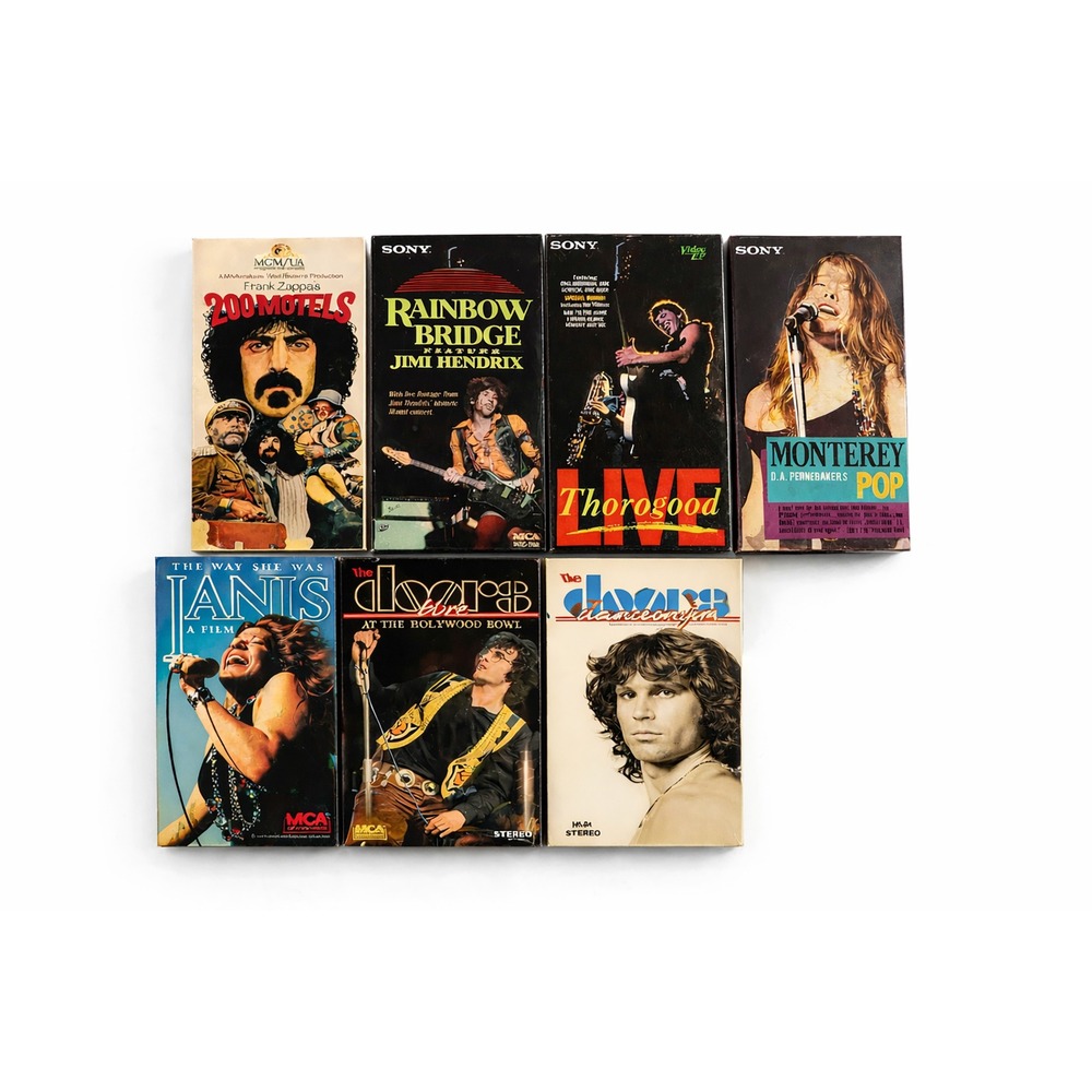 Vintage Rock VHS Lot - The Doors Janis Hendrix Zappa Monterey Pop Thorogood